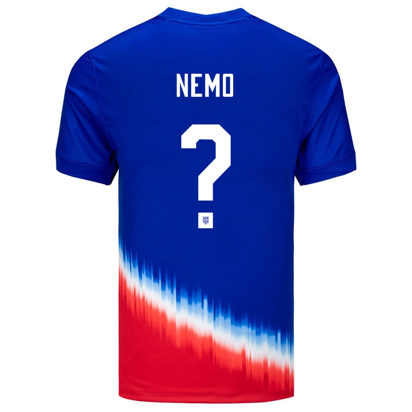 נשים ארצות הברית Jason Nemo #0 כְּחוֹל הרחק ג'רזי 24-26 חולצה קצרה