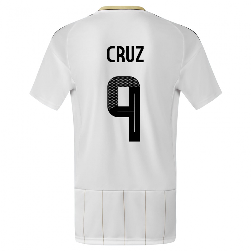 נשים קוסטה ריקה Esteban Cruz #9 לבן הרחק ג'רזי 24-26 חולצה קצרה
