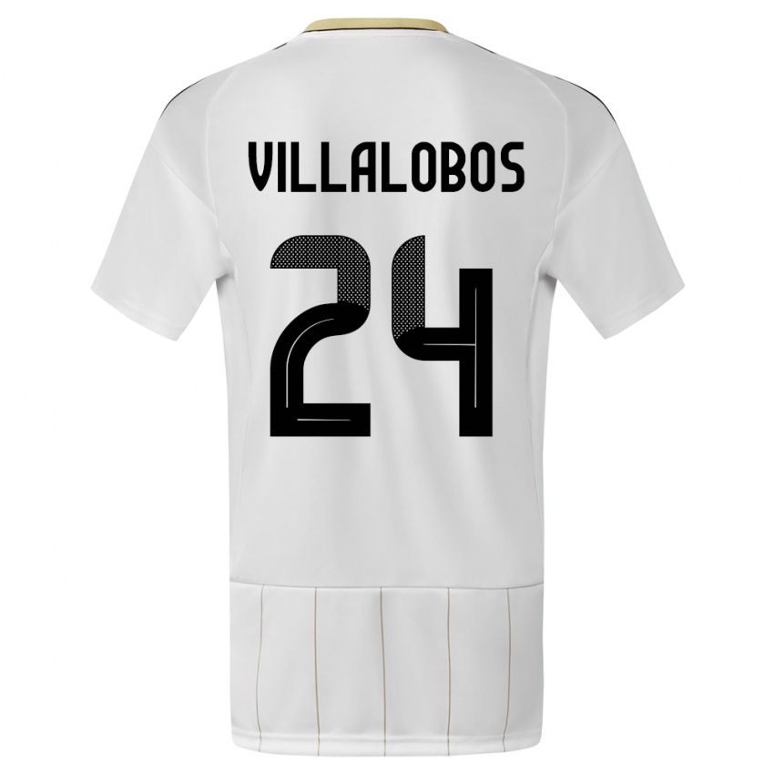 נשים קוסטה ריקה Anthuan Villalobos #24 לבן הרחק ג'רזי 24-26 חולצה קצרה