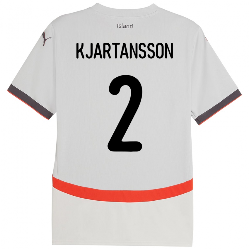 נשים אִיסלַנד Emil Máni Breiddal Kjartansson #2 לָבָן הרחק ג'רזי 24-26 חולצה קצרה