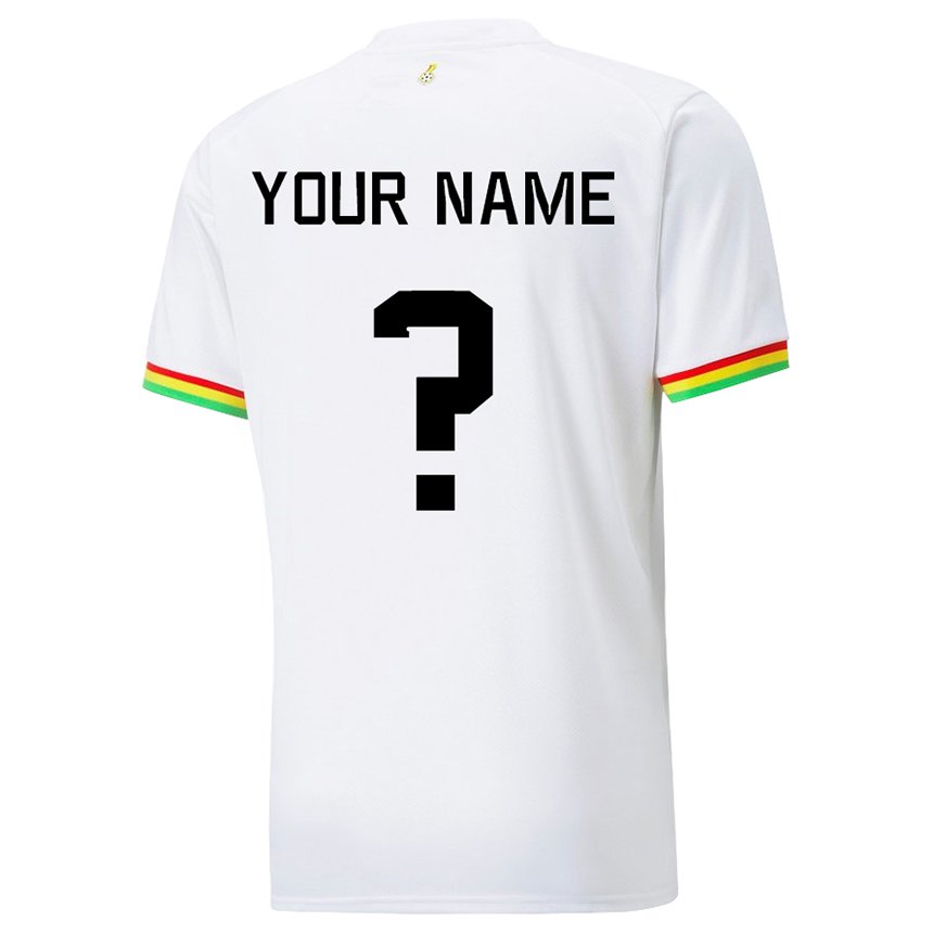 גברים גאנה השם שלך #0 לבן ג'רזי ביתית 22-24 חולצה קצרה