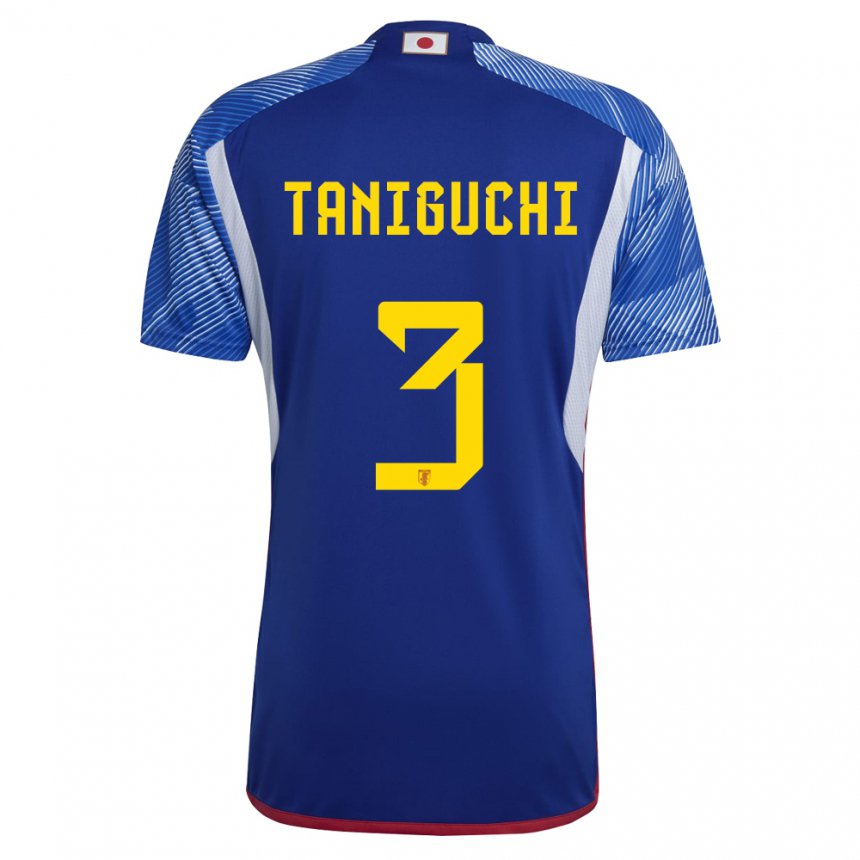 גברים יפן שוגו טאניגוצ'י #3 כחול מלכותי ג'רזי ביתית 22-24 חולצה קצרה