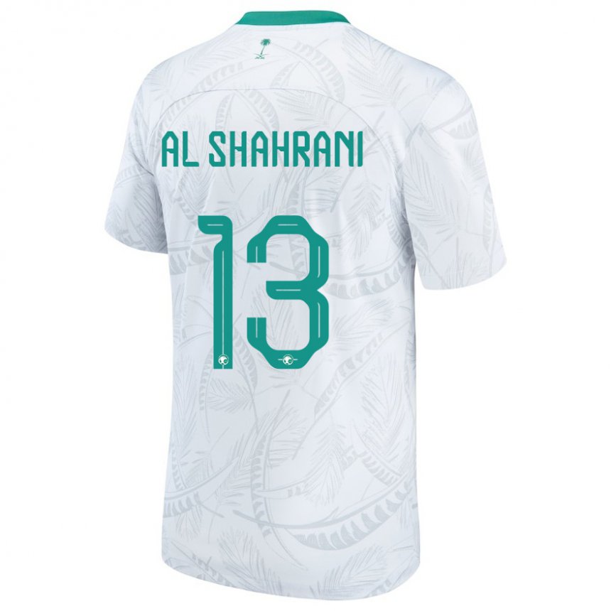 גברים ערב הסעודית יאסר אל-שהראני #13 לבן ג'רזי ביתית 22-24 חולצה קצרה