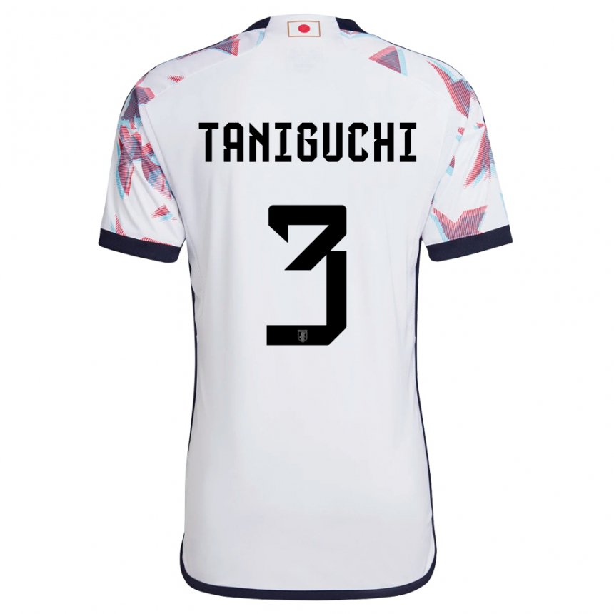 גברים יפן שוגו טאניגוצ'י #3 לבן הרחק ג'רזי 22-24 חולצה קצרה