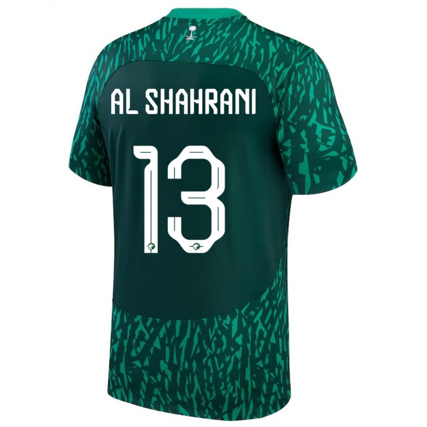 גברים ערב הסעודית יאסר אל-שהראני #13 ירוק כהה הרחק ג'רזי 22-24 חולצה קצרה