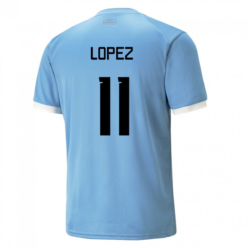 ילדים אורוגוואי גיירמו לופז #11 כָּחוֹל ג'רזי ביתית 22-24 חולצה קצרה