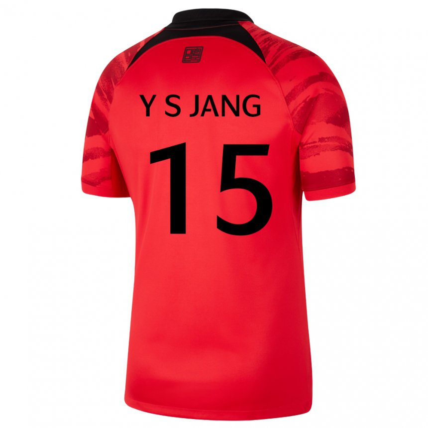 גברים נבחרת קוריאה ג'אנג יון סיק #15 אדום שחור ג'רזי ביתית 22-24 חולצה קצרה