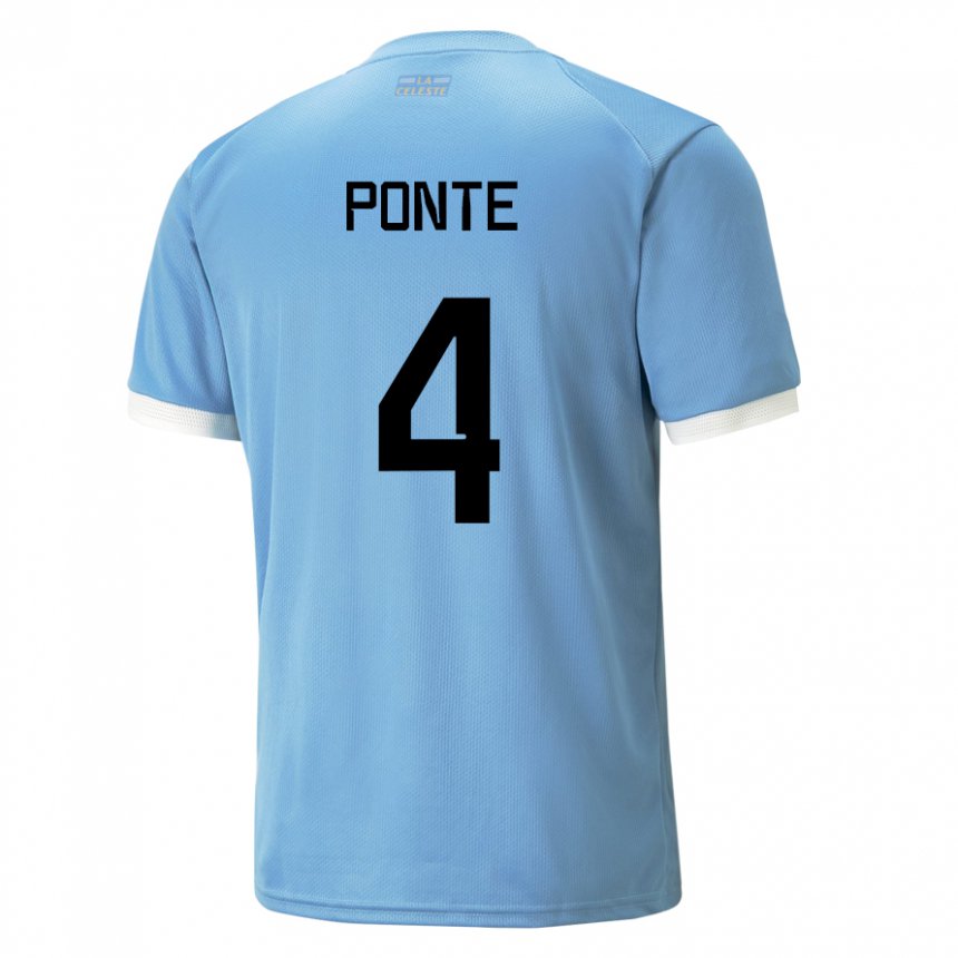 גברים אורוגוואי מתאו פונטה #4 כָּחוֹל ג'רזי ביתית 22-24 חולצה קצרה