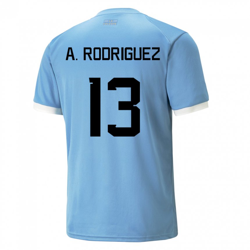 גברים אורוגוואי אגוסטין רודריגז #13 כָּחוֹל ג'רזי ביתית 22-24 חולצה קצרה