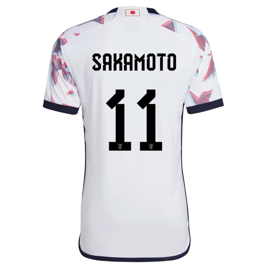 גברים יפן איסה סקמוטו #11 לבן הרחק ג'רזי 22-24 חולצה קצרה