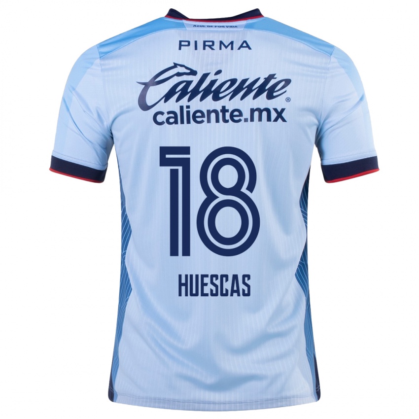 ילדים Rodrigo Huescas #18 שמים כחולים הרחק ג'רזי 2023/24 חולצה קצרה