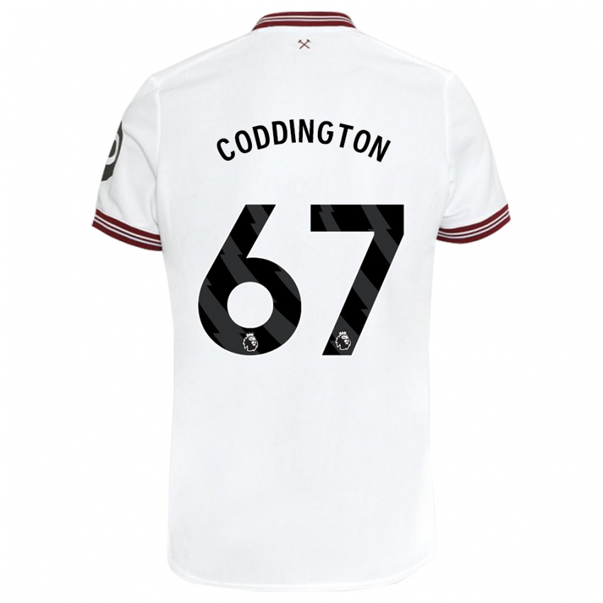 גברים Remy Coddington #67 לבן הרחק ג'רזי 2023/24 חולצה קצרה