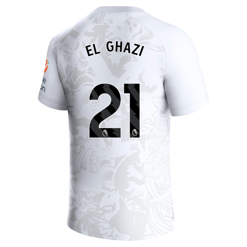 גברים אנוואר אל גאזי #21 לבן הרחק ג'רזי 2023/24 חולצה קצרה