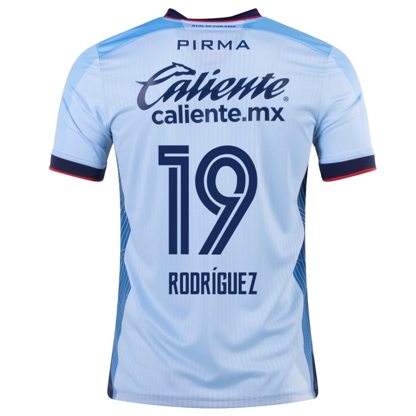 נשים קרלוס אלברטו רודריגס #19 שמים כחולים הרחק ג'רזי 2023/24 חולצה קצרה