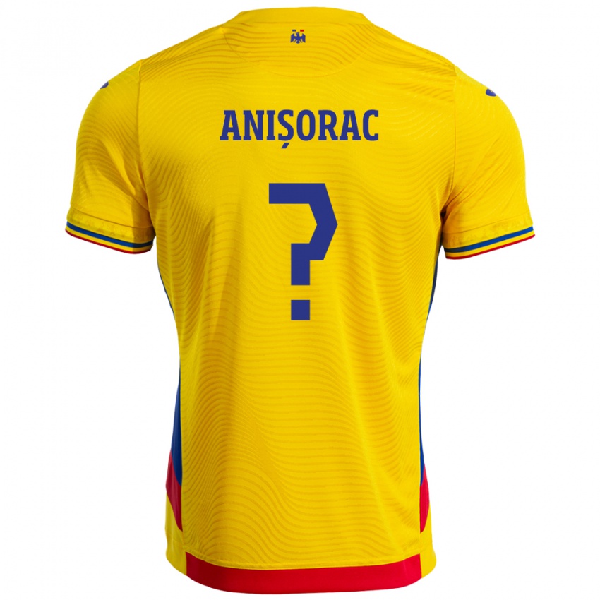 ילדים רומניה Ionut Anisorac #0 צהוב ג'רזי ביתית 24-26 חולצה קצרה