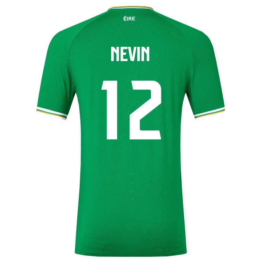 ילדים אירלנד הארי נווין #12 ירוק ג'רזי ביתית 24-26 חולצה קצרה