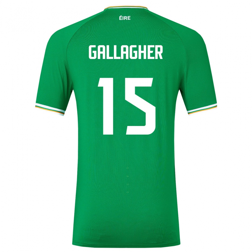 ילדים אירלנד אויסין גלאגר #15 ירוק ג'רזי ביתית 24-26 חולצה קצרה