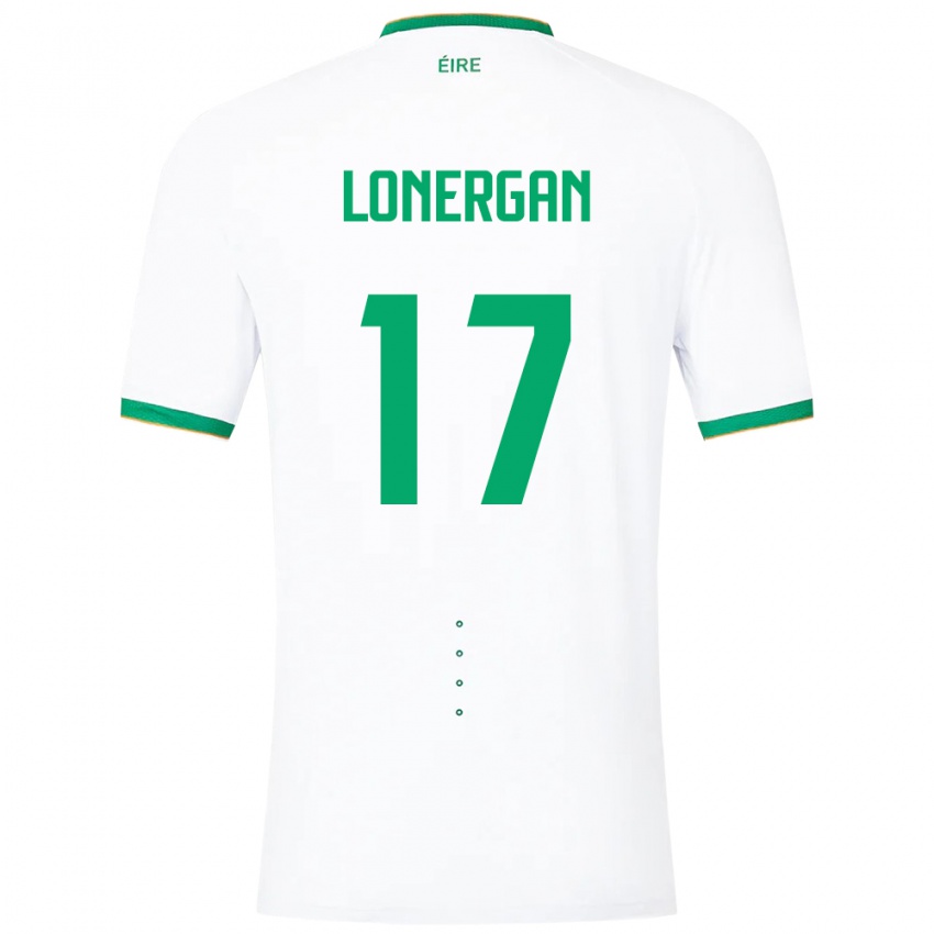 ילדים אירלנד טום לונרגן #17 לבן הרחק ג'רזי 24-26 חולצה קצרה