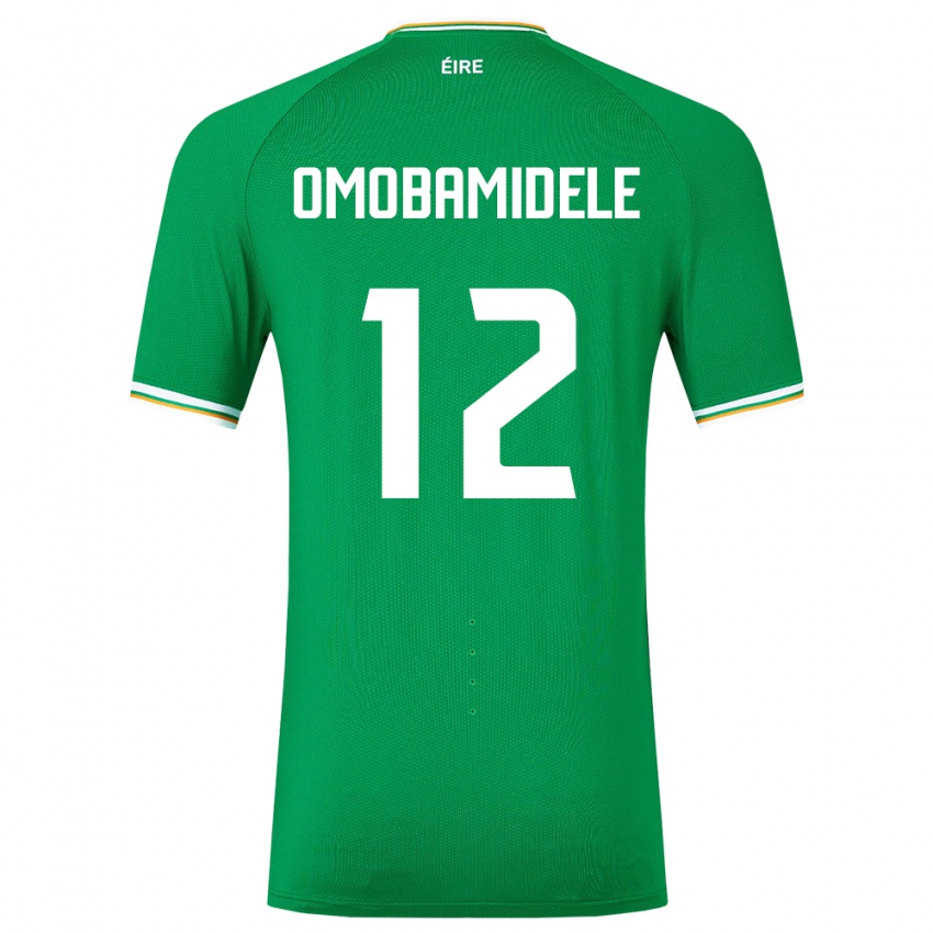 גברים אירלנד אנדרו אומובמידלה #12 ירוק ג'רזי ביתית 24-26 חולצה קצרה