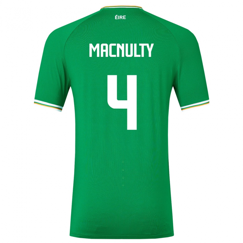 גברים אירלנד אנסלמו גרסיה מאקנולטי #4 ירוק ג'רזי ביתית 24-26 חולצה קצרה