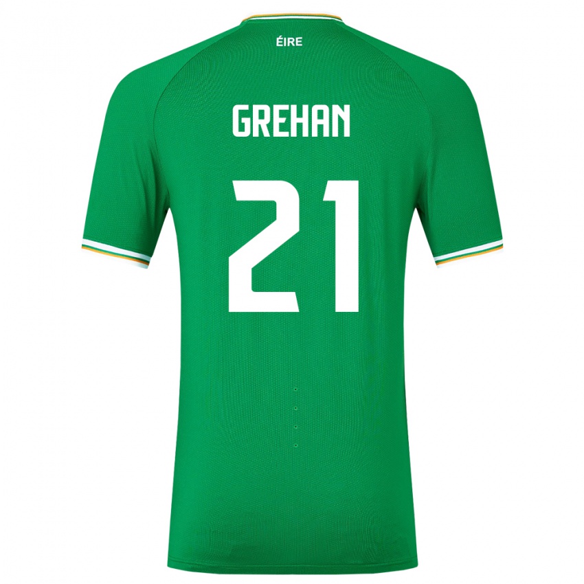 גברים אירלנד שון גרהאן #21 ירוק ג'רזי ביתית 24-26 חולצה קצרה