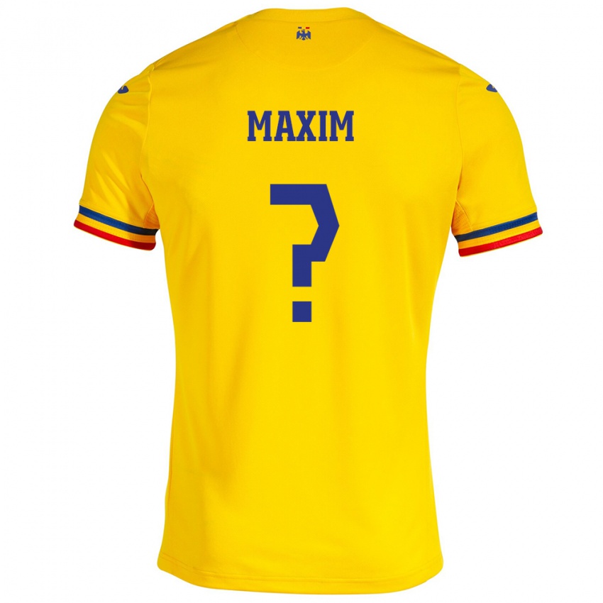 גברים רומניה אלכסנדרו מקסים #0 צהוב ג'רזי ביתית 24-26 חולצה קצרה