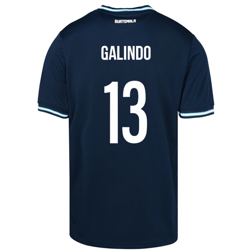 גברים גואטמלה אלחנדרו גלינדו #13 כְּחוֹל הרחק ג'רזי 24-26 חולצה קצרה