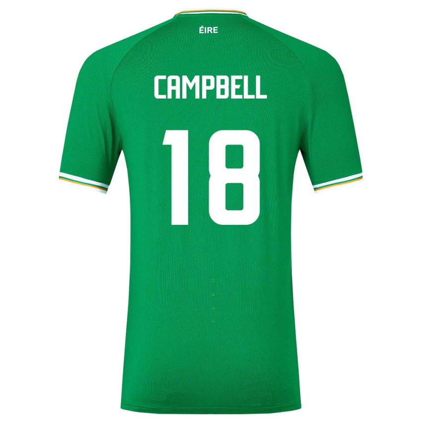 נשים אירלנד מייגן קמפבל #18 ירוק ג'רזי ביתית 24-26 חולצה קצרה