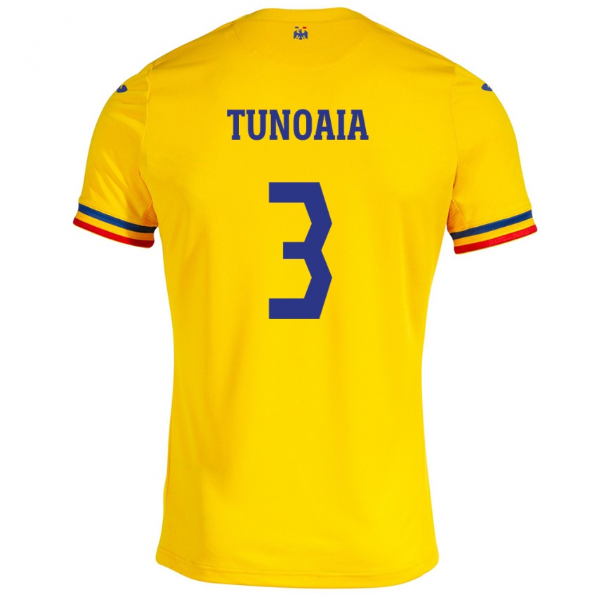 נשים רומניה אלכסנדרה טונואיה #3 צהוב ג'רזי ביתית 24-26 חולצה קצרה
