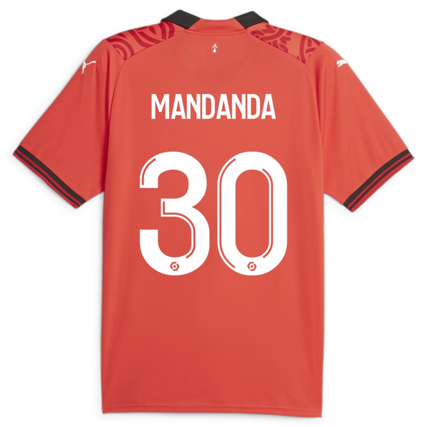 ילדים סטיב מנדנדה #30 אָדוֹם ג'רזי ביתית 2023/24 חולצה קצרה