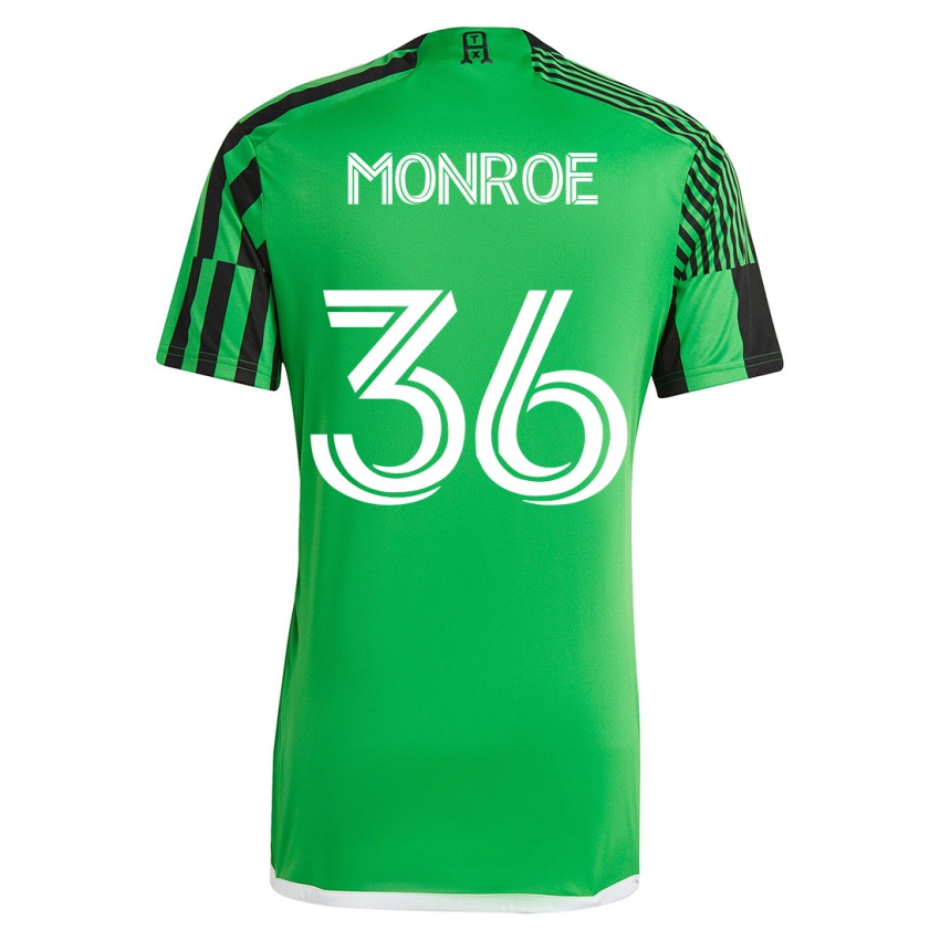 ילדים גרג מונרו #36 ירוק שחור ג'רזי ביתית 2023/24 חולצה קצרה