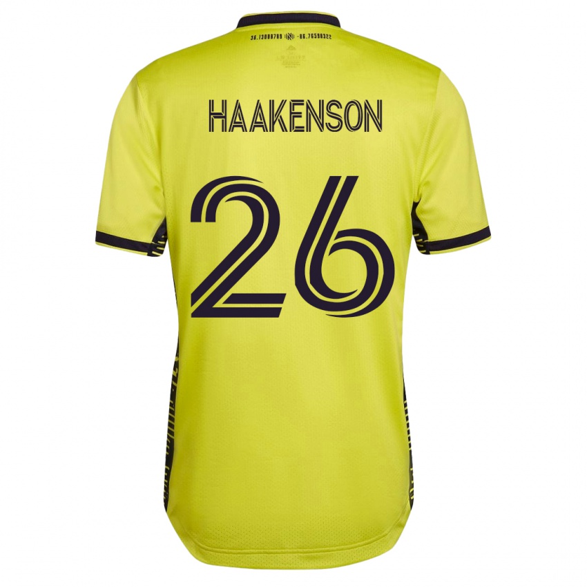 ילדים לוק הייקנסון #26 צהוב ג'רזי ביתית 2023/24 חולצה קצרה