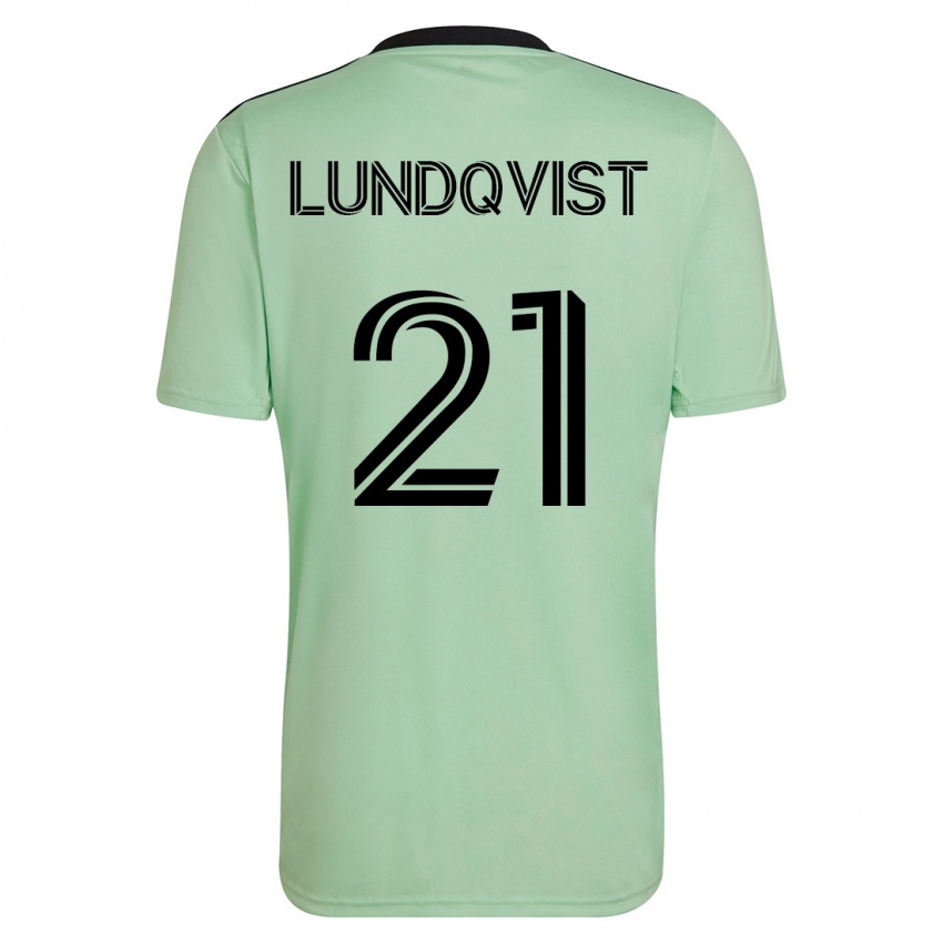 ילדים אדם לונדקוויסט #21 ירוק בהיר הרחק ג'רזי 2023/24 חולצה קצרה