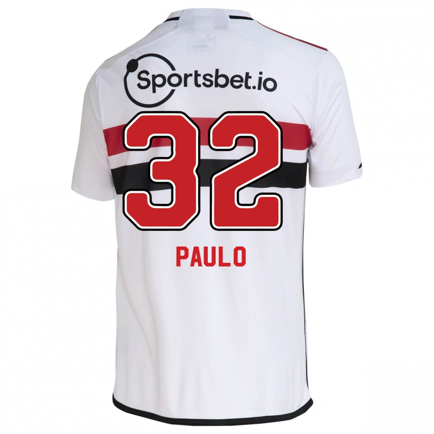 גברים מרקוס פאולו #32 לבן ג'רזי ביתית 2023/24 חולצה קצרה