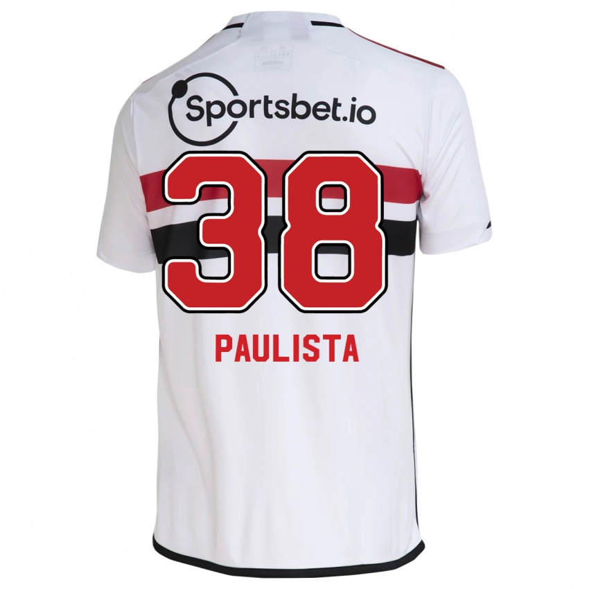 גברים Caio Paulista #38 לבן ג'רזי ביתית 2023/24 חולצה קצרה