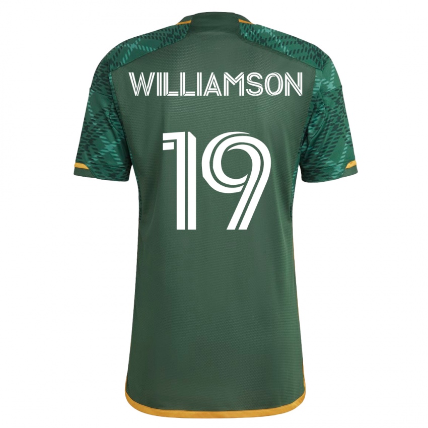 גברים אריק ויליאמסון #19 ירוק ג'רזי ביתית 2023/24 חולצה קצרה