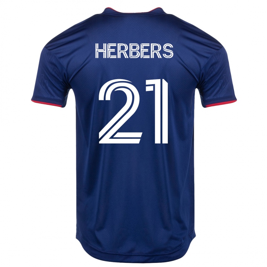 גברים פביאן הרברס #21 חיל הים ג'רזי ביתית 2023/24 חולצה קצרה