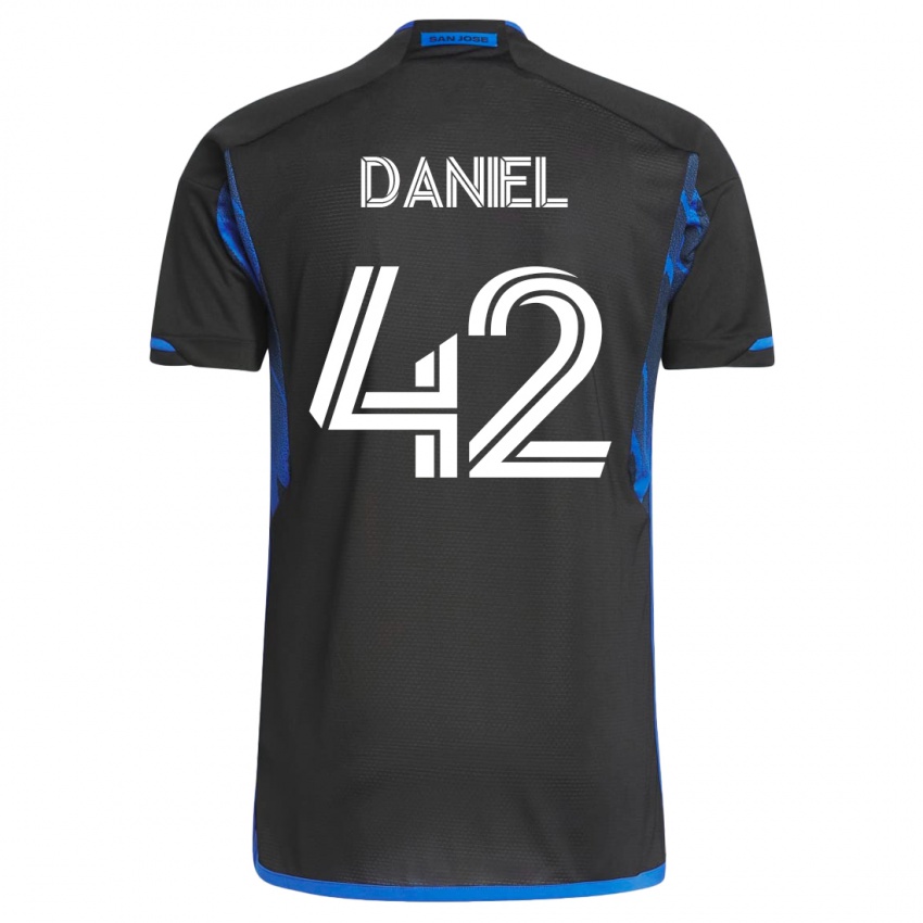 גברים דניאל #42 כחול שחור ג'רזי ביתית 2023/24 חולצה קצרה