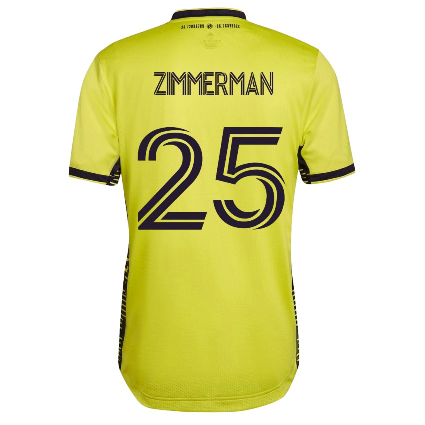 גברים ווקר צימרמן #25 צהוב ג'רזי ביתית 2023/24 חולצה קצרה
