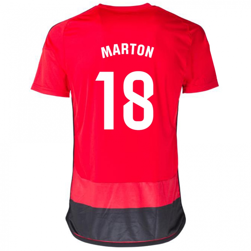 גברים חביאר מרטון #18 אדום שחור ג'רזי ביתית 2023/24 חולצה קצרה