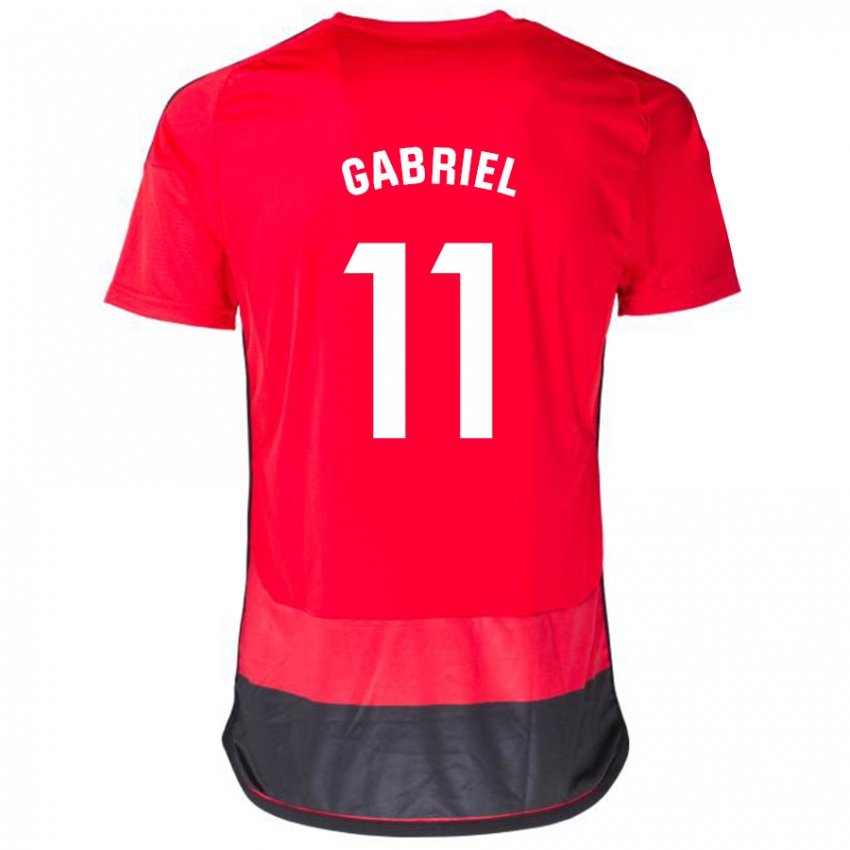 גברים סרחיו גבריאל #11 אדום שחור ג'רזי ביתית 2023/24 חולצה קצרה