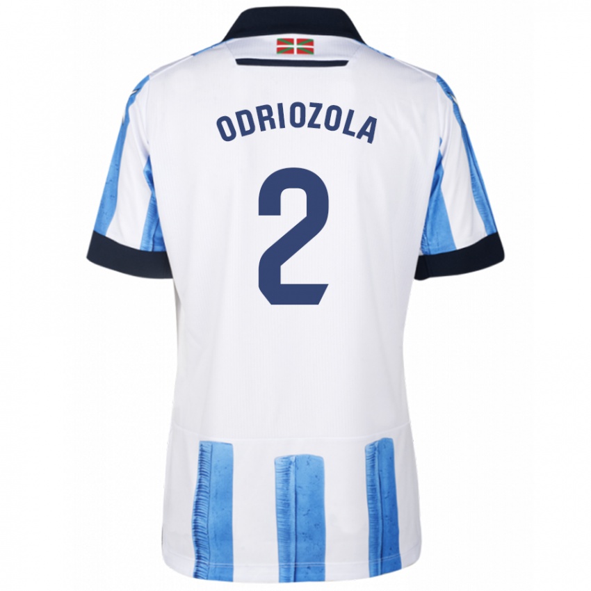 גברים אלווארו אודריוזולה #2 כחול לבן ג'רזי ביתית 2023/24 חולצה קצרה