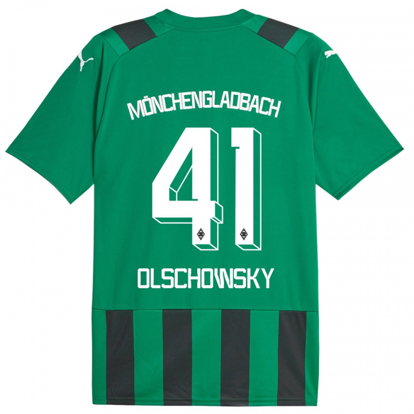 גברים Jan Jakob Olschowsky #41 ירוק שחור הרחק ג'רזי 2023/24 חולצה קצרה