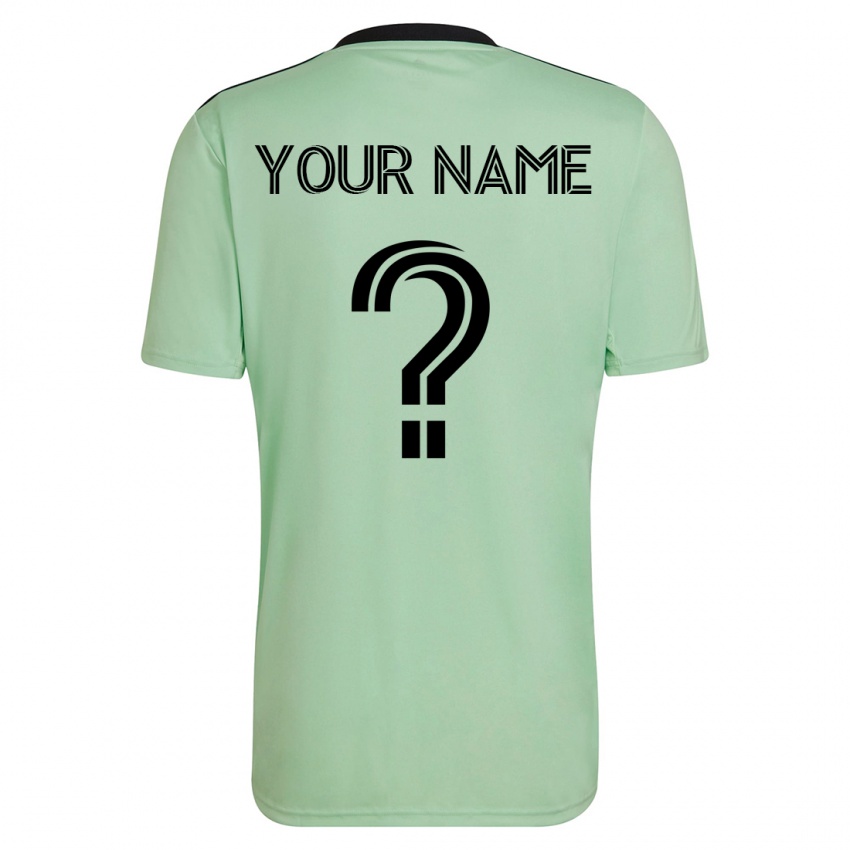 גברים השם שלך #0 ירוק בהיר הרחק ג'רזי 2023/24 חולצה קצרה