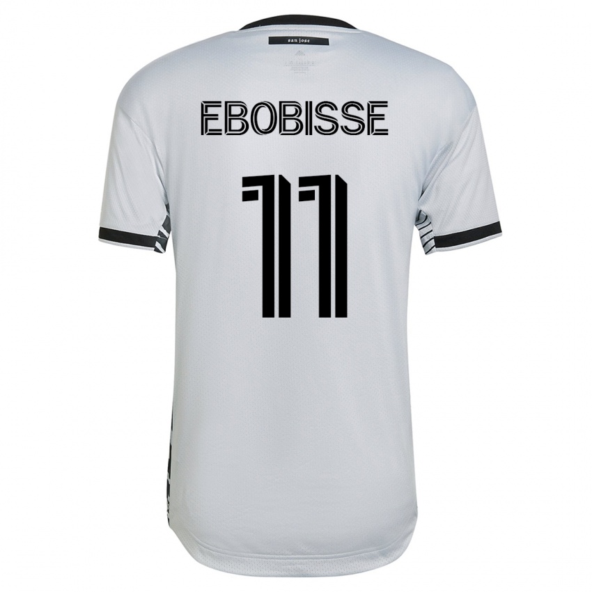 גברים ז'רמי אבוביסה #11 לבן הרחק ג'רזי 2023/24 חולצה קצרה