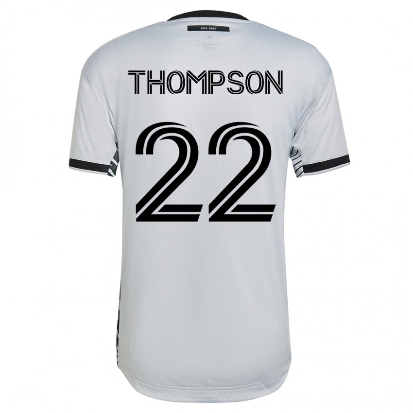 גברים טומי תומפסון #22 לבן הרחק ג'רזי 2023/24 חולצה קצרה