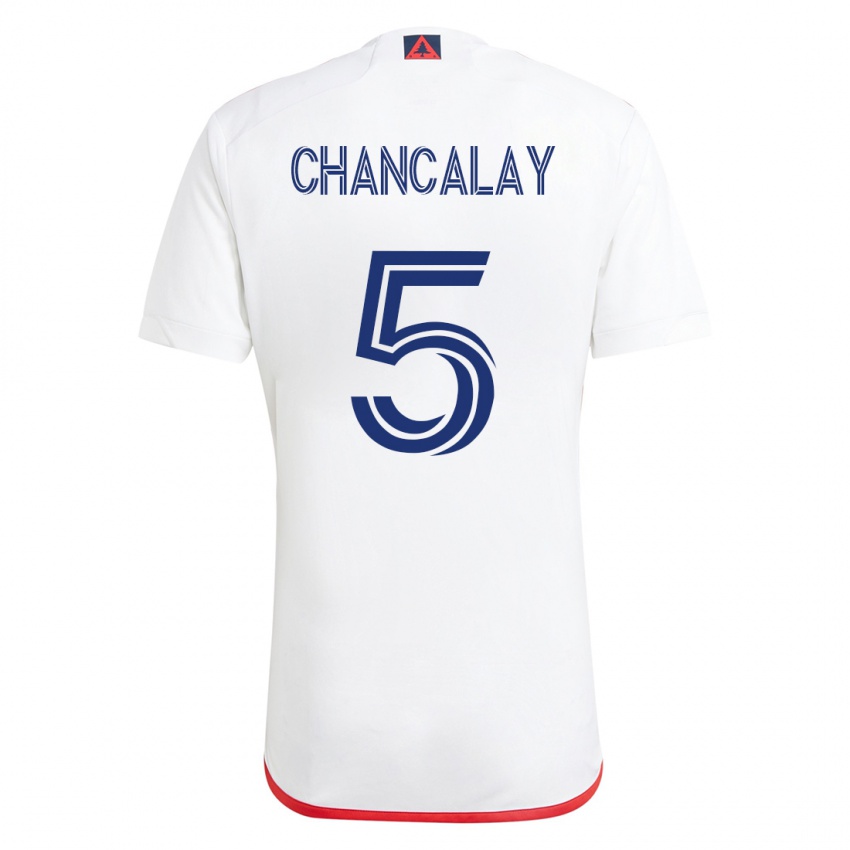 גברים Tomás Chancalay #5 לבן אדום הרחק ג'רזי 2023/24 חולצה קצרה
