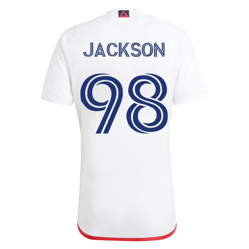 גברים ג׳ייקוב ג׳קסון #98 לבן אדום הרחק ג'רזי 2023/24 חולצה קצרה