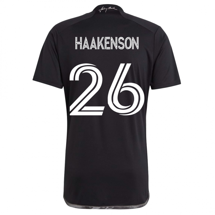 גברים לוק הייקנסון #26 שָׁחוֹר הרחק ג'רזי 2023/24 חולצה קצרה