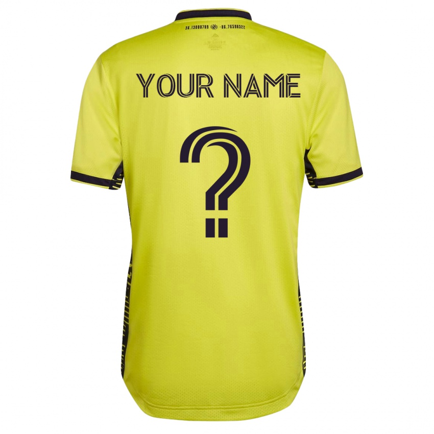נשים השם שלך #0 צהוב ג'רזי ביתית 2023/24 חולצה קצרה